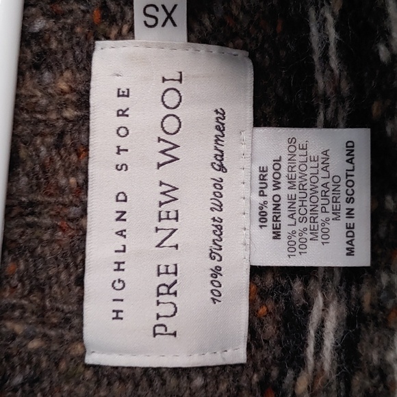 Highland Store Scottish fairisle sweater in bracken tweed fleck wool, women's XS - Picture 3 of 7